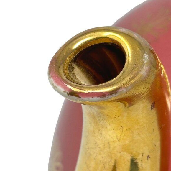 Vintage Hall 12-Cup Pink & Gold Floral Teapot 054 GL READ - Picture 7 of 13